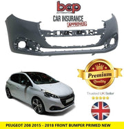 PEUGEOT 208 FRONT BUMPER 2015 - 2019 OE QUALITY PRIMED INSURANCE APPROVED