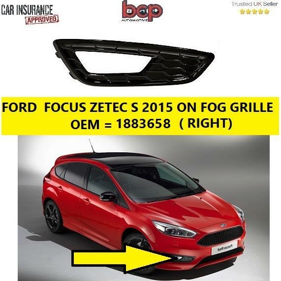 FORD FOCUS SPORT ZETEC S 2015 ON FRONT DRIVER RIGHT SIDE FOG GRILLE OE 1883658