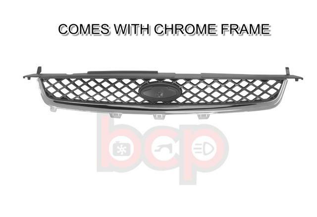 FIESTA MK6 2005 - 2008 FRONT TOP RADIATOR GRILLE BRAND NEW BLACK WITH CHROME