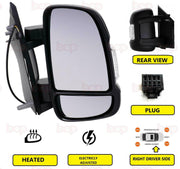 FIAT DUCATO RELAY DOOR WING MIRROR 2006 - 2021 SHORT ARM ELECTRIC RIGHT DRIVER