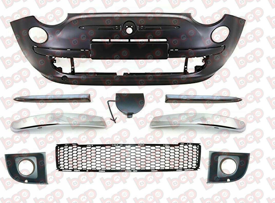 FIAT 500 2007 - 2015 FRONT BUMPER KIT PRIMED COMPLETE HIGH QUALITY NEW
