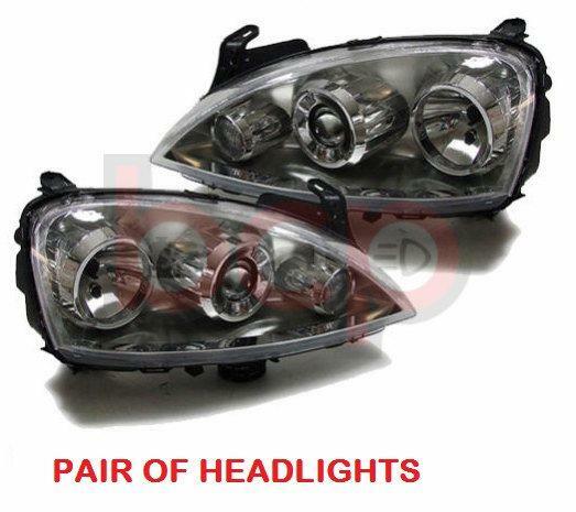 VAUXHALL CORSA C SXI 03-06 HEADLAMPS HEADLIGHTS PAIR DRIVER PASSENGER N/S O/S