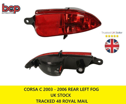 VAUXHALL CORSA C 2003 – 2006 REAR BOTTOM FOG LIGHT LAMP LEFT PASSENGER SIDE NEW