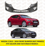 Load image into Gallery viewer, MAZDA 3 FRONT BUMPER 2013 - 2016 SALOON HATCHBACK NOT PRIMED OEM SPEC