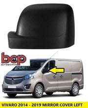VAUXHALL VIVARO 2014 - 2019 DOOR WING MIRROR COVER BLACK PASSENGER SIDE LEFT