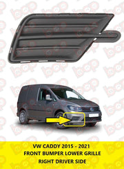 VW CADDY 2015 - 2021 FRONT BUMPER LOWER GRILLE RIGHT DRIVERS SIDE 2K5853666B