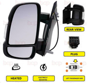 FIAT DUCATO 2006 - 2021 DOOR WING MIRROR SHORT ARM ELECTRIC LEFT PASSENGERS