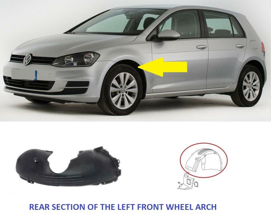 VW GOLF MK7 2013-2017 FRONT WING ARCH LINER SPLASH GUARD REAR SECTION LEFT SIDE