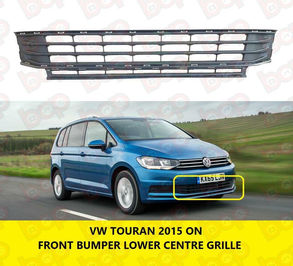VW TOURAN 2015 - 2021 FRONT BUMPER LOWER GRILLE CENTER BLACK 5TA853677K