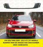 Load image into Gallery viewer, VW GOLF MK6 GTI GTD FRONT BUMPER GRILLE MOULDING TRIM BLACK 2009-2012 UK SELLER