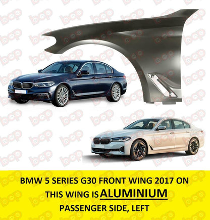 BMW 5 SERIES G30 2017 ON FRONT WING LEFT PASSENGERS ALUMINIUM NOT FOR M5
