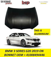 BMW 3 SERIES G20 2019 ON BONNET ALUMINIUM PRIMED INSURANCE SPEC NEW 41008494446