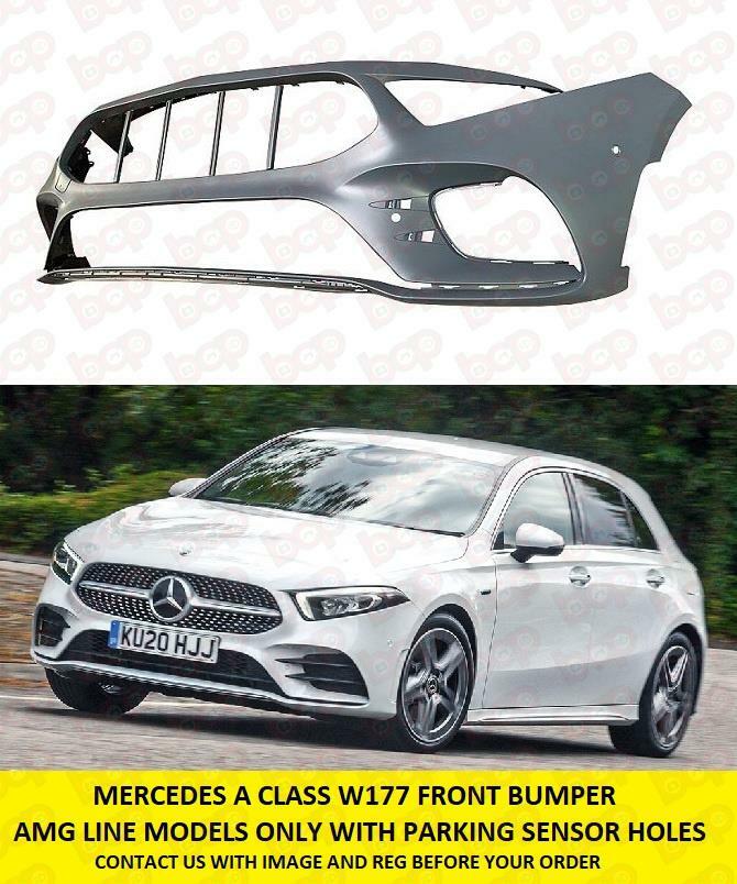 MERCEDES A CLASS FRONT BUMPER AMG LINE MODELS W177 WITH PARKING SENSOR HOLES