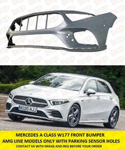 MERCEDES A CLASS FRONT BUMPER AMG LINE MODELS W177 WITH PARKING SENSOR HOLES