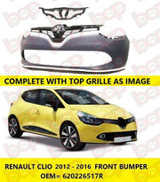 RENAULT CLIO 2012 - 2016 FRONT BUMPER INSURANCE APPROVED 620226517R WITH GRILLE