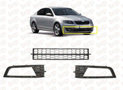 SKODA OCTAVIA 2013 - 2017 FRONT BUMPER LOWER GRILLES WITH FOG HOLES