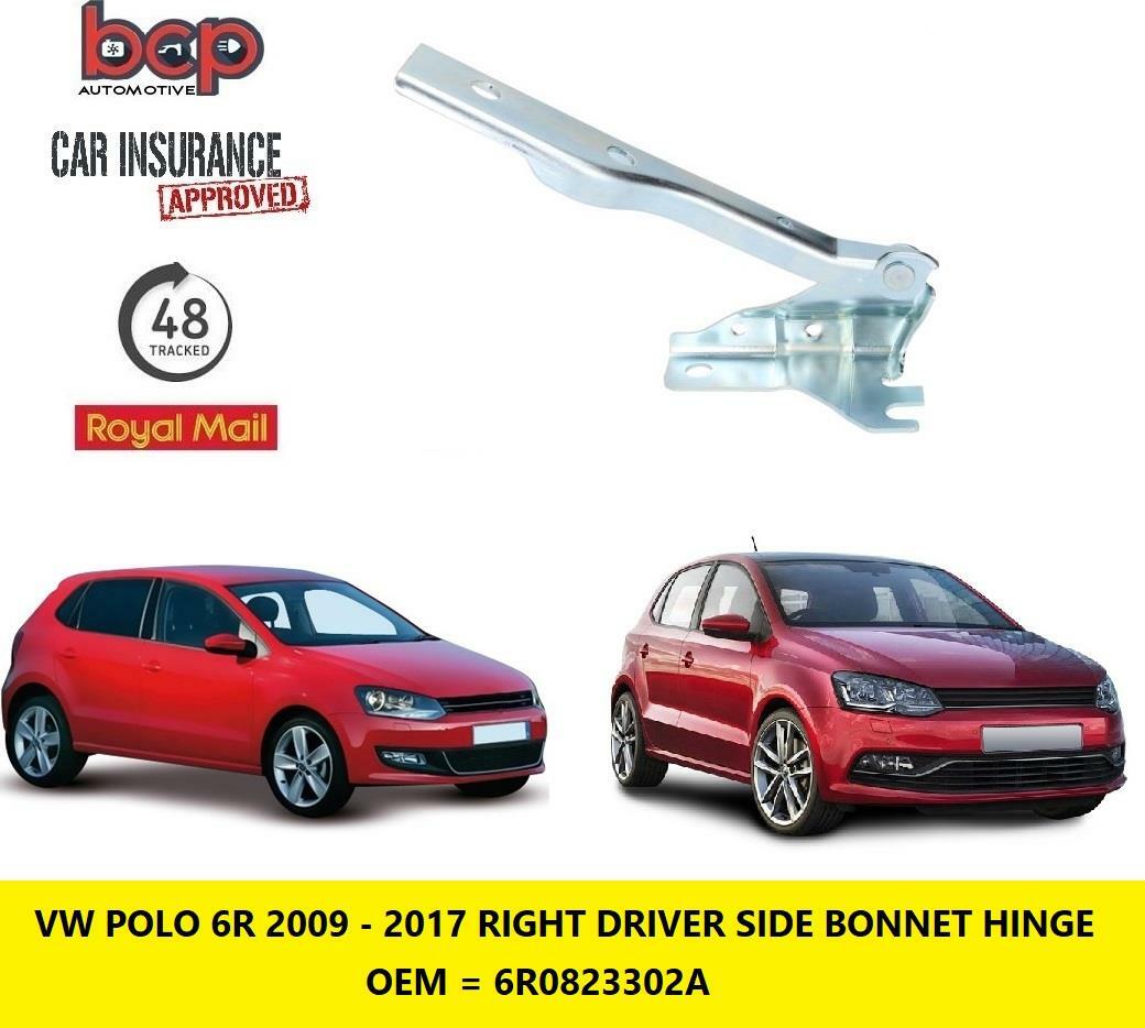 VW POLO 6R 2009 - 2017 BONNET HINGE RIGHT DRIVERS SIDE 6R0823302A NEW