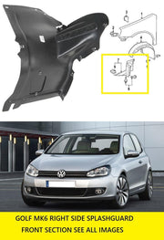 VW GOLF MK6 2008 - 2013 FRONT WHEEL ARCH SPLASH GUARD INNER ARCH RIGHT FRONT NEW
