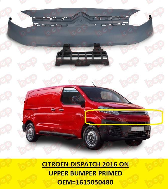 CITROEN DISPATCH 2016 ON FRONT BUMPER UPPER GRILLE PRIMED SUPPORT 1615050480