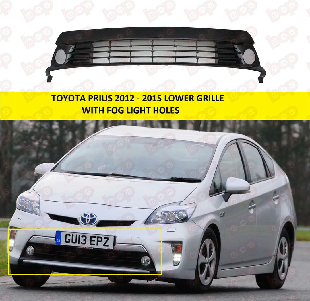 TOYOTA PRIUS 2012 - 2015 FRONT BUMPER LOWER CENTRE GRILLE NEW GLOSS BLACK
