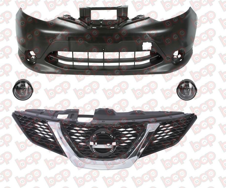 FOR NISSAN QASHQAI FRONT BUMPER COMPLETE KIT 2014 - 2017 STANDARD MODELS NO PDC WASH