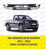 Load image into Gallery viewer, VW AMAROK 2010 – 2019 REAR BUMPER CHROME NO PARKING SENSORS HOLES  PICK UP