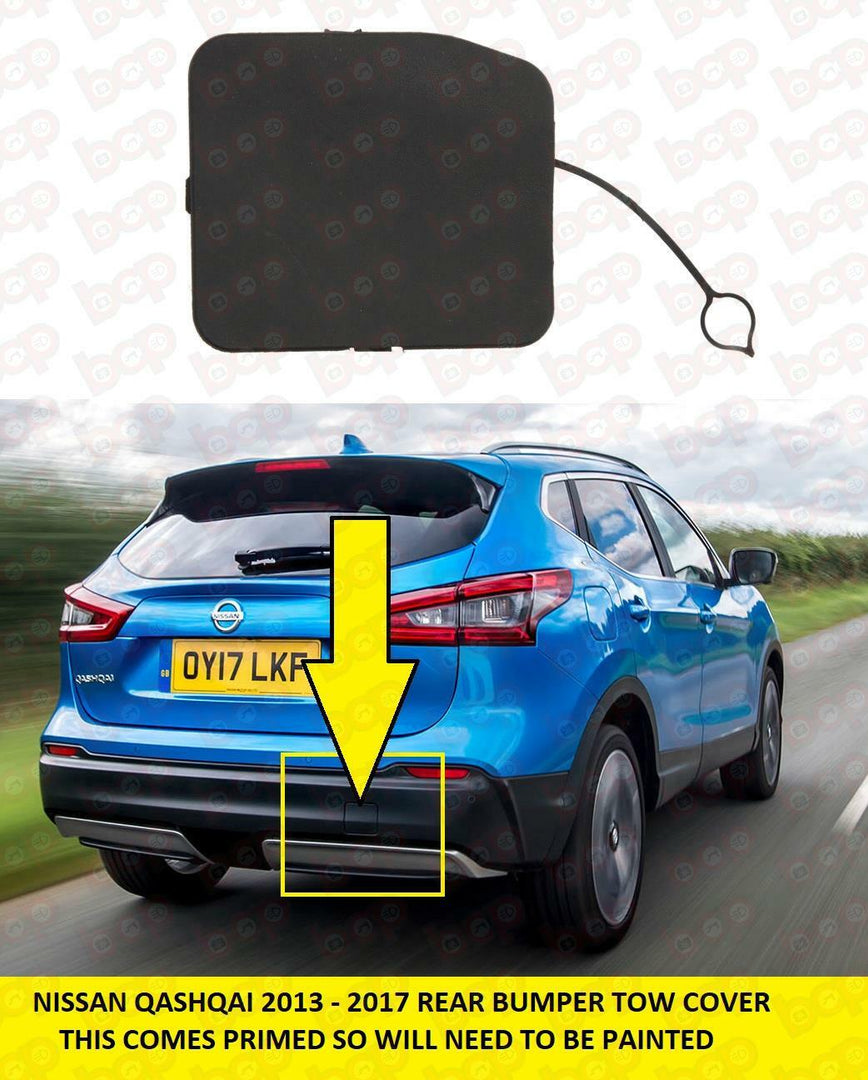 FOR NISSAN QASHQAI 2014 - 2017 REAR BUMPER TOW COVER TOW BAR EYE READY TO FIT