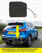FOR NISSAN QASHQAI 2014 - 2017 REAR BUMPER TOW COVER TOW BAR EYE READY TO FIT