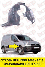Load image into Gallery viewer, CITROEN BERLINGO FRONT WHEEL ARCH SPLASH GUARD 2012 - 2018 INNER WING RIGHT
