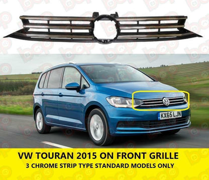 VW TOURAN 2015 - 2021 GRILLE FRONT BUMPER MAIN RADIATOR WITH CHROME 2K5853653B
