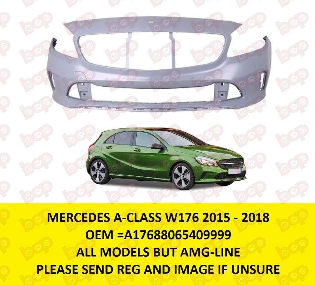 A CLASS W176 2015 – 2018 FRONT BUMPER NO PARKING SENSORS HOLES OEM QUALITY