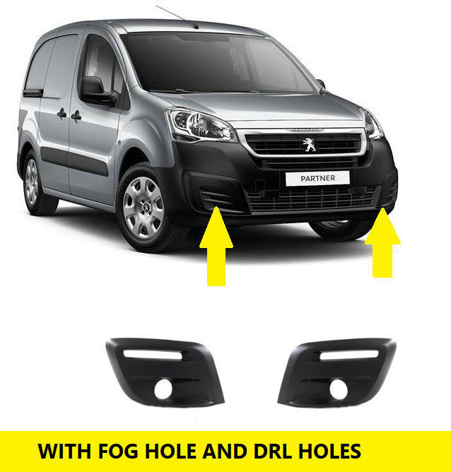 PEUGEOT PARTNER 2015 - 2019 FRONT BUMPER FOG DRL LEFT & RIGHT GRILLE 1513564680