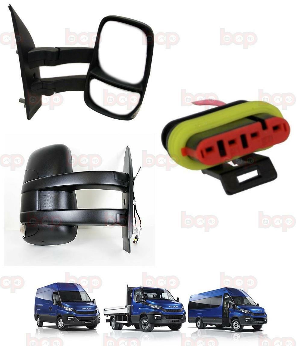 IVECO DAILY DOOR MIRROR 2014 – 2019 LONG ARM ELECTRIC DRIVER SIDE RIGHT RH BLACK