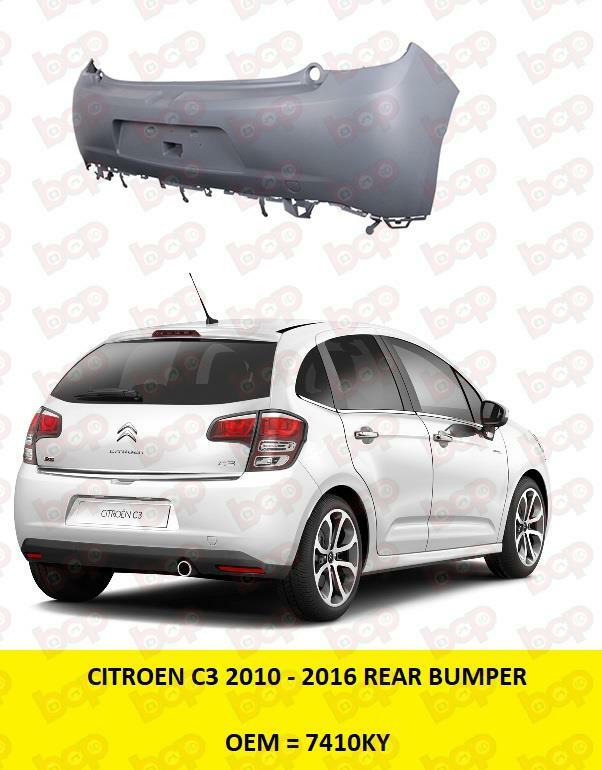 CITROEN C3 2010 - 2016 REAR BUMPER PRIMED INSURANCE APPROVED 7410KY