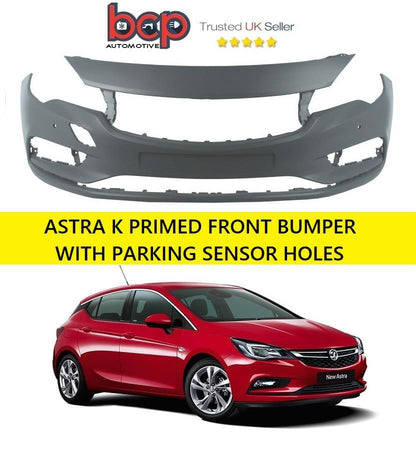 VAUXHALL ASTRA K 2015- 2019 FRONT BUMPER WITH 2 PARKING SENSOR HOLES 39052728