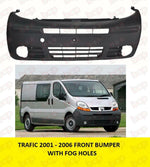 Load image into Gallery viewer, RENAULT TRAFIC 2001 - 2006 FRONT BUMPER BLACK TEXTURED WITH FOG HOLES
