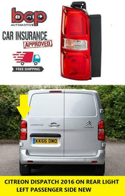 CITROEN DISPATCH 2016 ON REAR LIGHT LAMP LEFT PASSENGER SIDE NEW 9808243180