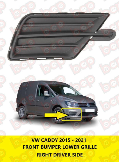 VW CADDY 2015 - 2021 FRONT BUMPER LOWER GRILLE RIGHT DRIVERS SIDE 2K5853666B