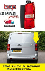 Load image into Gallery viewer, CITROEN DISPATCH 2016 ON REAR LIGHT LAMP RIGHT DRIVER SIDE NEW 9808243080
