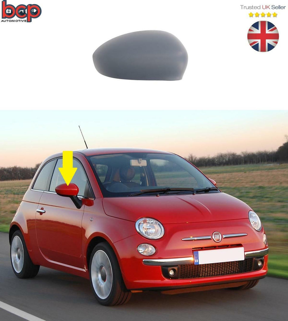FIAT 500 2008 - 2015 DOOR WING MIRROR COVER RIGHT DRIVERS PRIMED NEED PAINTING