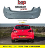 Load image into Gallery viewer, VAUXHALL ASTRA J 2012 – 2015 REAR BUMPER WITH PARKING SENSORS HOLES 5 DOOR HATCH