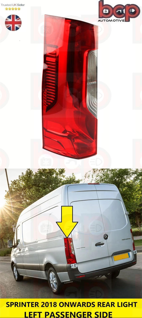 MERCEDES SPRINTER 2018 - 2024 REAR LIGHT LAMP LEFT PASSENGER SIDE NO BULB HOLDER