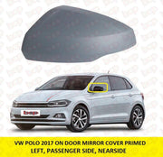 VW POLO 2017 - 2023 DOOR WING MIRROR COVER LEFT PASSENGERS PRIMED BACK COVER