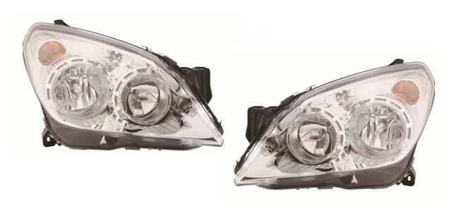 VAUXHALL ASTRA (H) 2007-2009 FRONT HEADLIGHTS CHROME X 1 PAIR (1 LEFT & 1 RIGHT)