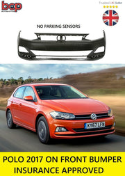 VW POLO 2017 - 2021 FRONT BUMPER INSURANCE APPROVED 2G0807217GRU NEW