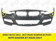 BMW 3 SERIES F30 F31 2012 - 2019 FRONT BUMPER M SPORT WITH WASHER JET ONLY