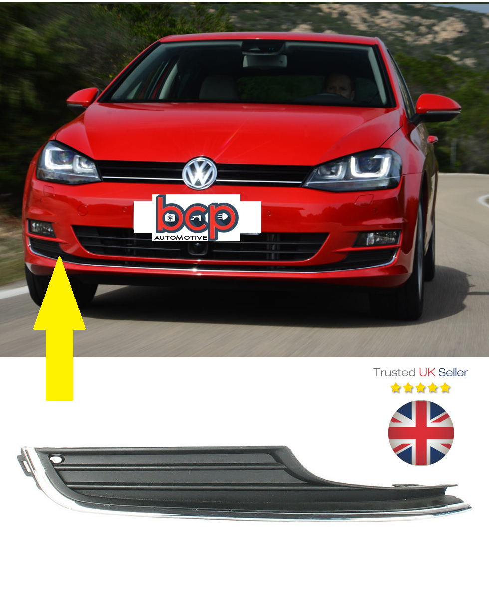 VW GOLF MK7 2012 – 2016 FRONT BUMPER LOWER GRILLE RIGHT 	5G0854661RY CHROME TRIM