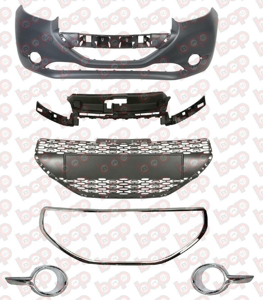 PEUGEOT 208 FRONT BUMPER KIT 2012 -2015 NO PDC OR WASHER HOLES PRIMED 1607397880