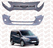 FORD TRANSIT CONNECT FRONT BUMPER UPPER AND LOWER WITH FOGS PRIMED 2014 - 2018