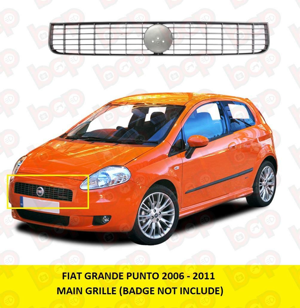 Fiat Grande Punto 2005-2011 Main Centre Front Bumper Grille Black High Quality
